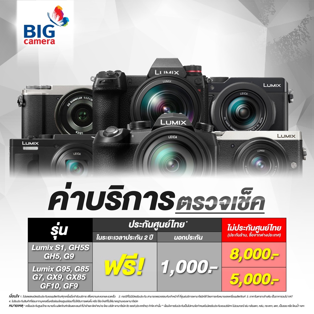 ประกาศ!!! นโยบายการรับประกันและค่าบริการกล้องดิจิตอลพานาโซนิค (Panasonic)