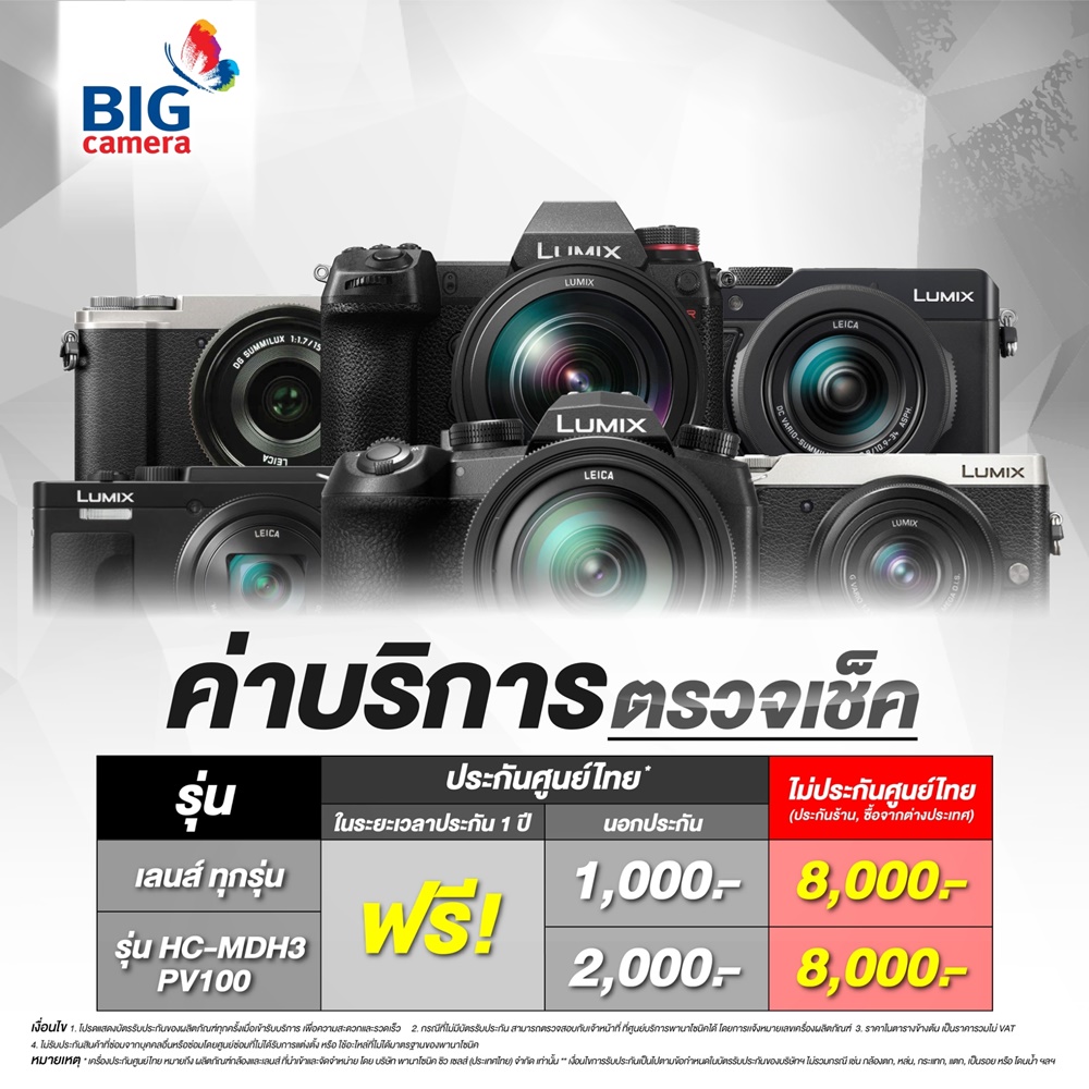ประกาศ!!! นโยบายการรับประกันและค่าบริการกล้องดิจิตอลพานาโซนิค (Panasonic)